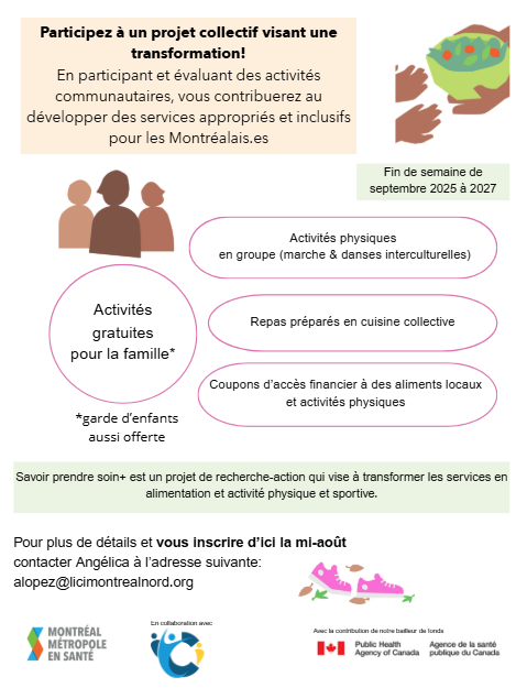 Capture écran de l'affiche pour les activités à Montréal-Nord.