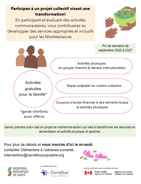 Capture écran de l'affiche pour les activités à St-Michel.